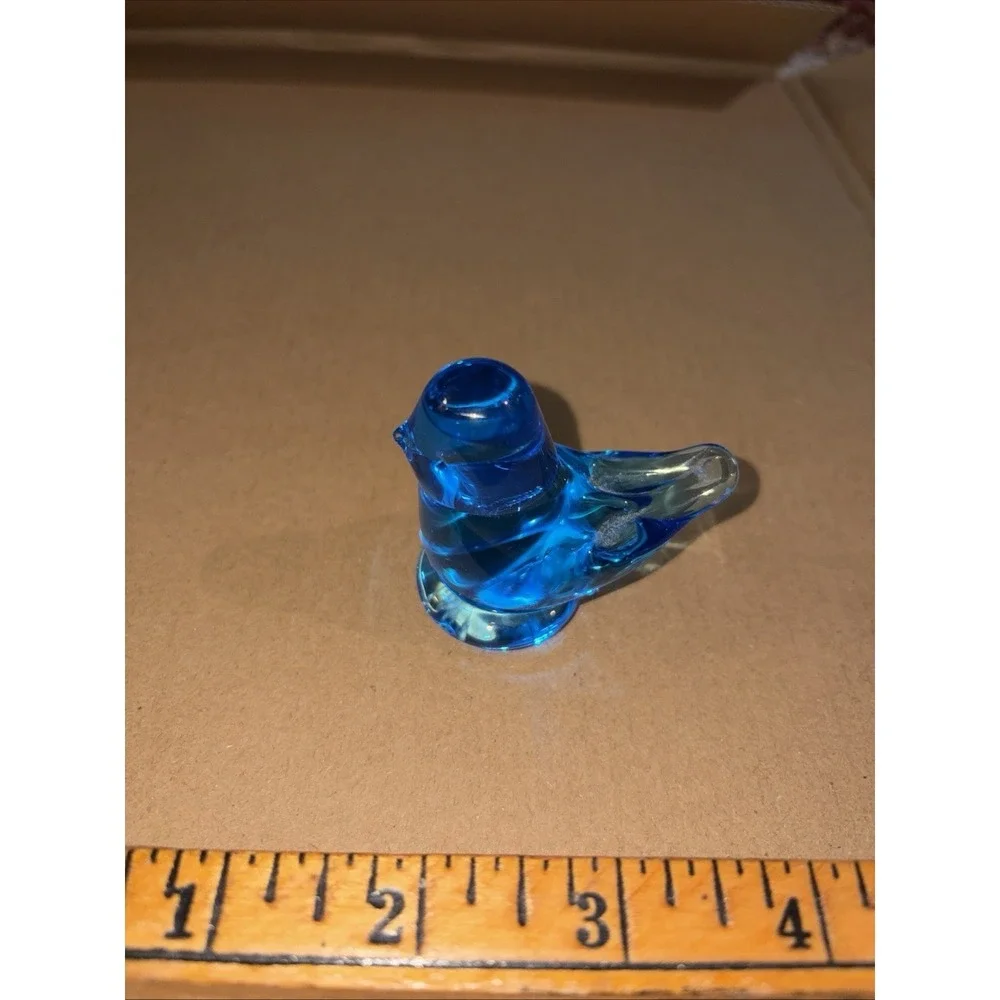 Vintage Signed Cobalt Blue Glass Bird Bluebird of Happiness 1993